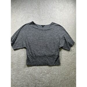 Apt 9 Shirt Womens Medium Metallic Cropped Pullover Top Sparkle Short Sleeve